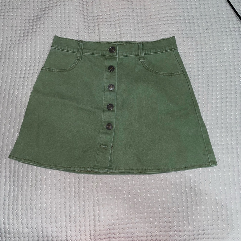 Brandy Melville Olive Green Mini Skirt